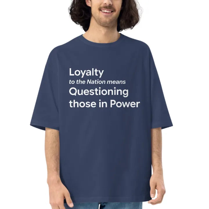 The Questioning Oversized Tee - Navy Blue