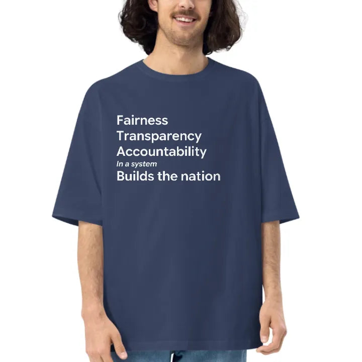 The Advocacy Oversized Tee - Navy Blue