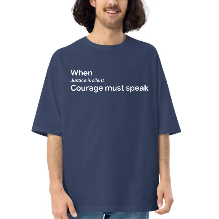 The Courage Oversized Tee - Navy Blue